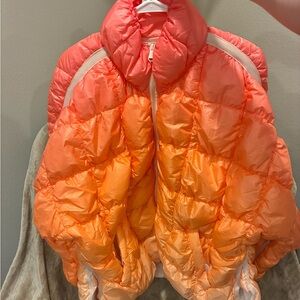 Womens Orange Puffer Jacket